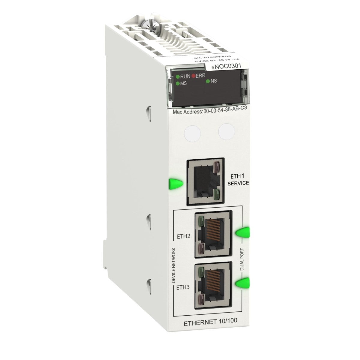 Communication module, Modicon M580, Ethernet 3 port Ethernet