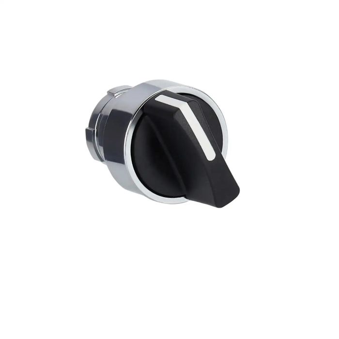 Selector switch head, Easy Harmony XB2, metal, black, 22mm, 2 positions, spring return from right to left main product photo
