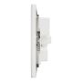Switched socket, Unica X, 13A, 250V, 2 gangs, with LED, Painted White