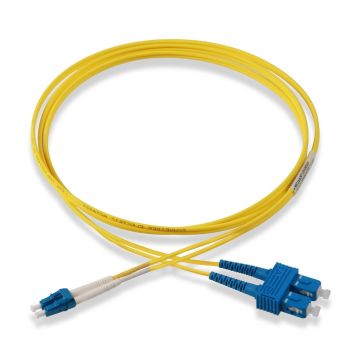 Fibre optic patch cord, Actassi, OS2, SC-LC, duplex, LSZH, 2 m
