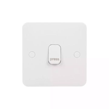 Lisse - Retractive switch - press symbol - 1 gang 2 way - 10A White