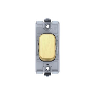 Lisse - Switch Module - 2 way Retractive Centre Off - 10A Satin Brass