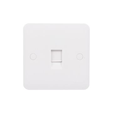 Lisse - Square edge white moulded - data/telephone socket - RJ11 - matt white