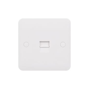 Lisse - Square edge white moulded - telephone socket - secondary - matt white