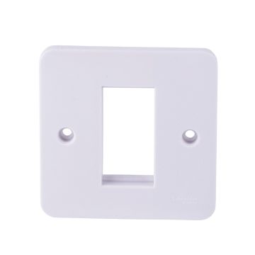 Lisse - white moulded - euro plate - 1 module - 1 gang