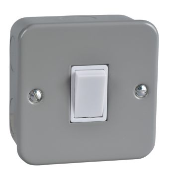 Exclusive - 2-way plate switch - 1 gang - 10 AX - grey