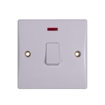 Ultimate Slimline - 2-pole switch with flex outlet - 1 gang - white