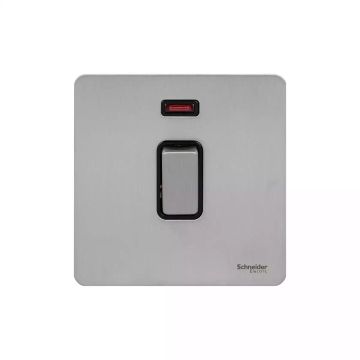 Ultimate Screwless Flat Plate - 2-pole switch - neon - stainless steel Black ins