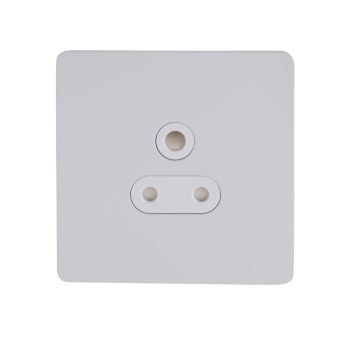 Ultimate Screwless flat plate - unswitched socket - 1 gang - white metal
