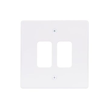 Ultimate - moulded plate Grid system - 2 gangs - white