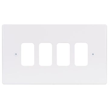 Ultimate - moulded plate Grid system 4 gangs - white