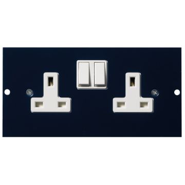 Mita - 87 mm mounting plate - twin switched socket-outlet (DE)