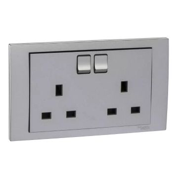 Vivace 13A 250V TwinGang Switched Socket