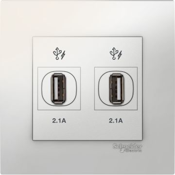 Vivace - 2 x 2.1A USB Charger - White
