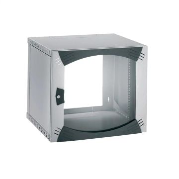 Wall-Mounted Open Box 12U W600 D600 Fixed 19" Glazed Door R7035