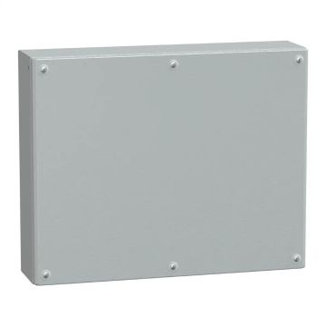 Metal industrial box plain door H400xW500xD120 IP66 IK10 RAL 7035