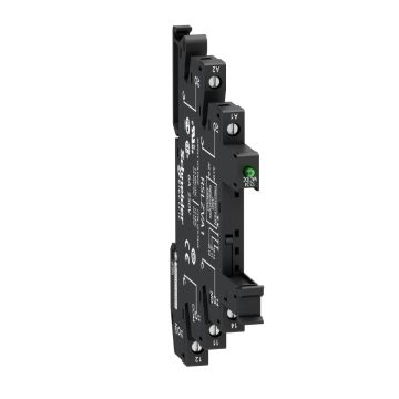 Harmony, Socket equipped with LED and protection circuit, for RSL1 relays, srew connector, 12...24 V AC/DC