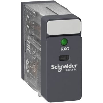 interface plug-in relay - Zelio RXG - 2 C/O standard - 24 V AC - 5 A - with LED