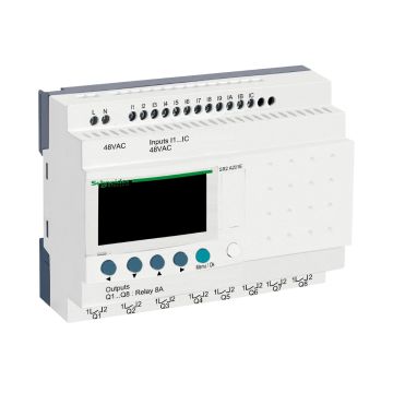 compact smart relay Zelio Logic - 20 I O - 48 V AC - no clock - display