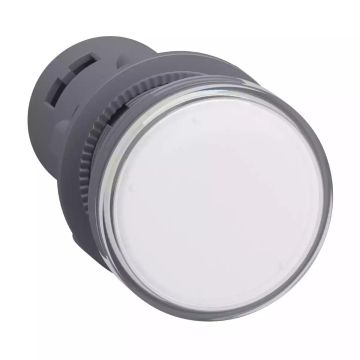 Pilot light, plastic, white, Ø 22 mm, with integral LED, 24 V AC/DC