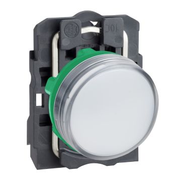 Pilot light, plastic, white, Ã˜22, plain lens with integral LED, 230...240 V AC