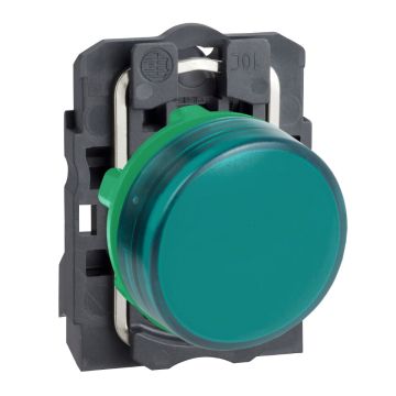 Pilot light, plastic, green, Ã˜22, plain lens with integral LED, 230...240 V AC