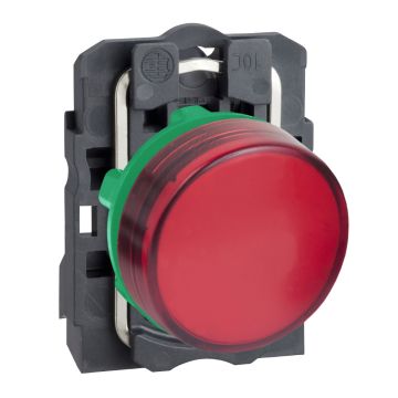 Pilot light, plastic, red, Ã˜22, plain lens with integral LED, 230...240 V AC