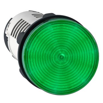 Monolithic pilot light, plastic, green, Ã˜22, integral LED, 24 V AC/DC