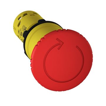 Emergency stop Ã˜ 22 - red - mushroom head Ã˜ 40 mm - turn to release - 1 NC