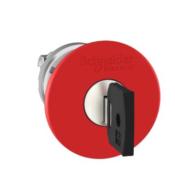 red Ã˜40 Emergency stop, switching off head Ã˜22 trigger and latching key release
