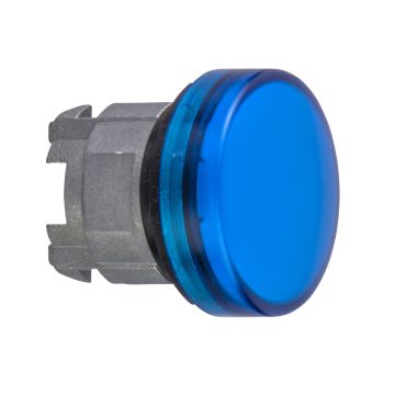 blue pilot light head Ã˜22 with plain lens for integral LED