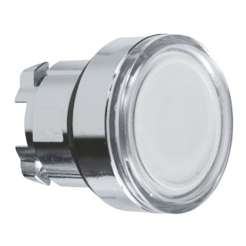 white flush illuminated pushbutton head Ã˜22 spring return for integral LED