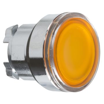 orange flush illuminated pushbutton head Ã˜22 spring return for integral LED