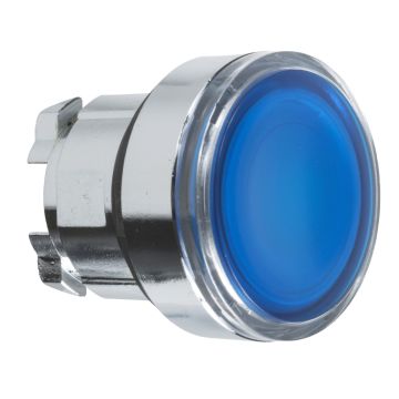 blue flush illuminated pushbutton head Ã˜22 spring return for integral LED