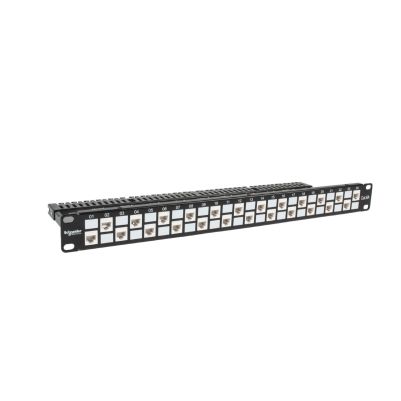 Actassi - patch panel - category 6A - UTP - 24 Port - 1U - straight loaded