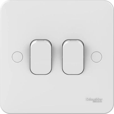 Lisse - Plate switch - without instructions - 2 gangs 2 way - 10AX White