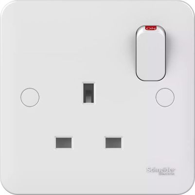 Lisse - switched socket - without instructions - 13 A - 230 V - 1 gang -white