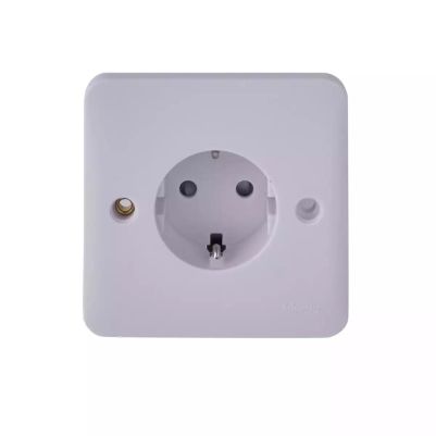 Lisse White moulded - unswitched socket - schuko - 16 A - 230 V - 1 gang - white