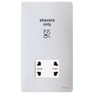 Ultimate Screwless flat plate - shaver socket - chrome/white