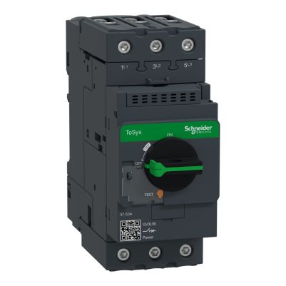 Motor circuit breaker, TeSys GV3, 3P, 50 A, magnetic, rotary handle, EverLink terminals