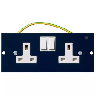 Mita - 75 mm mounting plate - twin switched socket-outlet (DE/CE)
