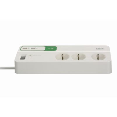 APC Performance SurgeArrest 6 outlets with 5V, 2.4A 2 port USB charger, 230V Germany