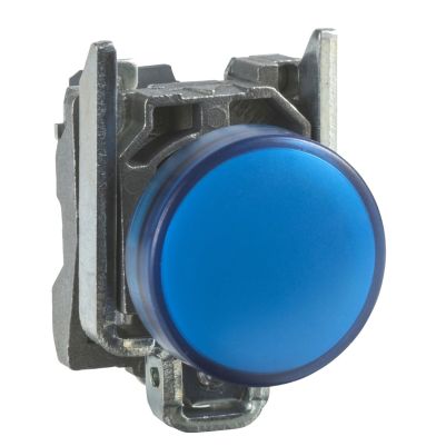 blue complete pilot light Ã˜22 plain lens with integral LED 400V