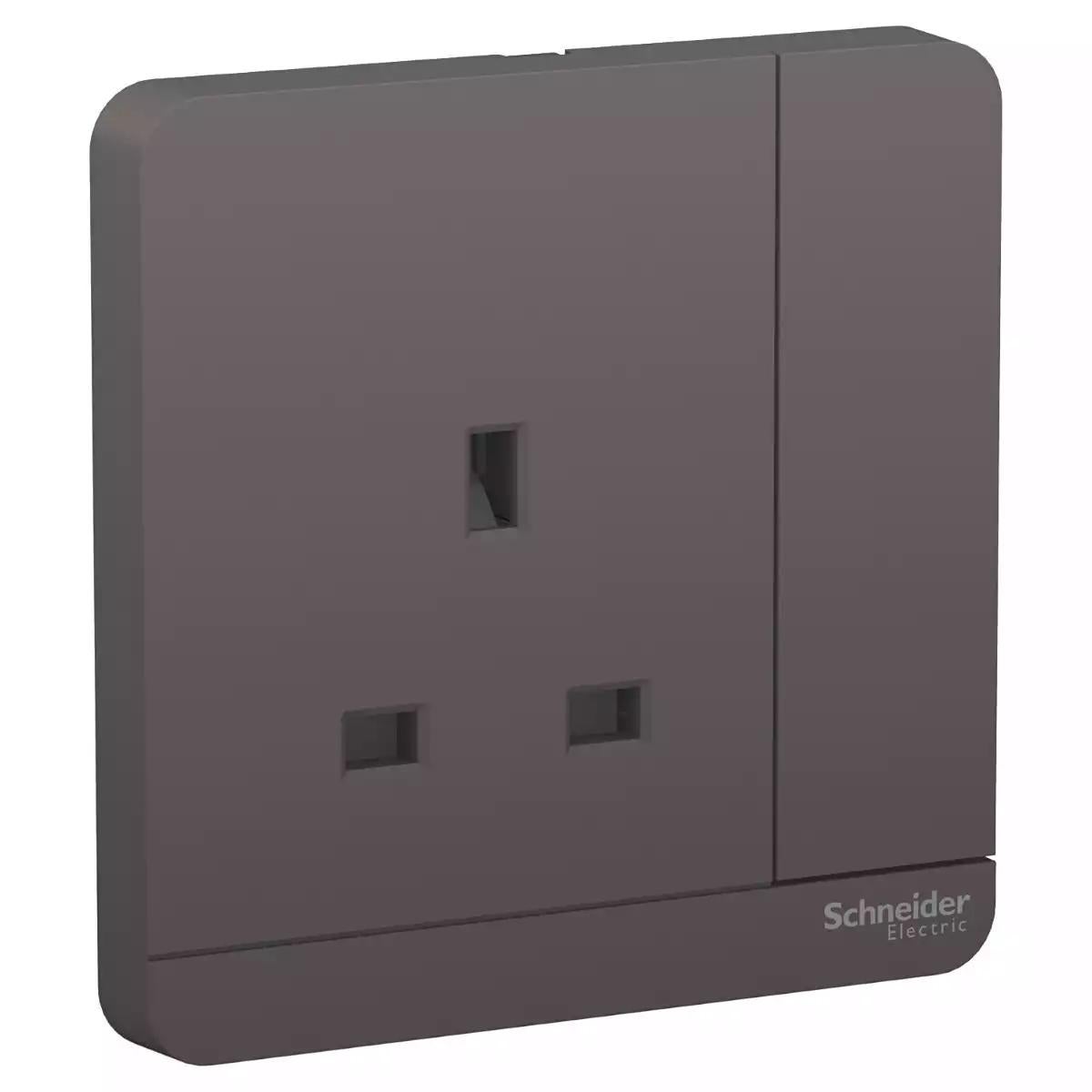 AvatarOn, switched socket, 3P, 13 A, 250 V, Dark Grey