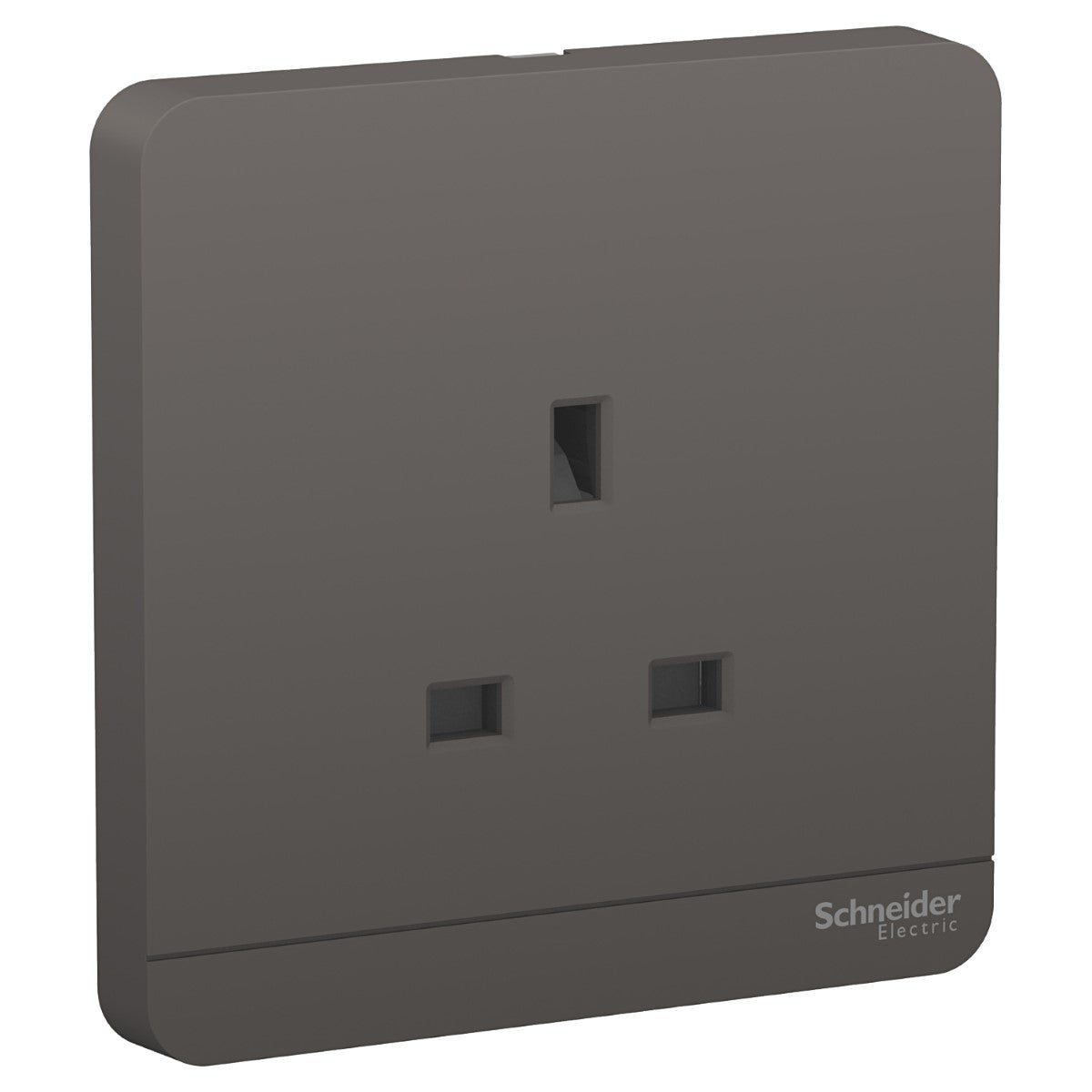 Socket-outlet, AvatarOn, complete product, 3P, British BS 1363A, folded terminal dark grey