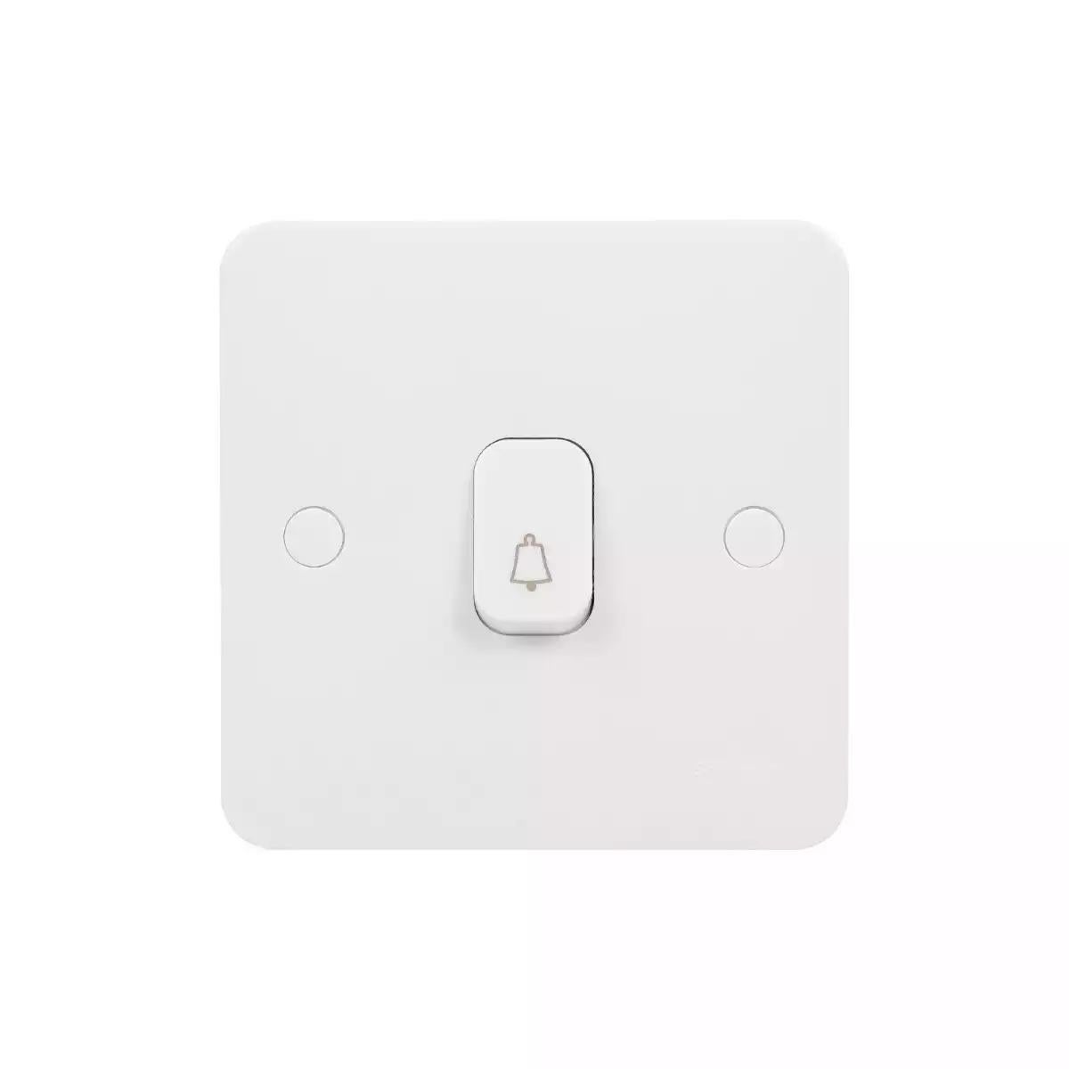 Lisse - Retractive switch - with bell symbol - 1 gang 2 way - 10A White