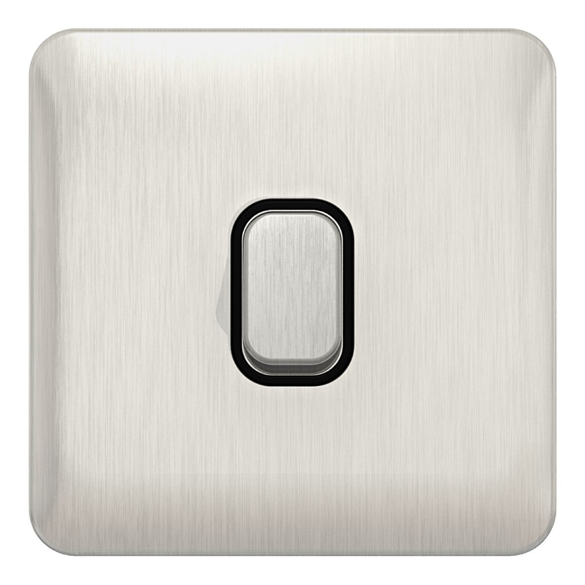 Lisse - Retractive Switch - 1 gang 2 way - 10A Stainless Steel with Black Int