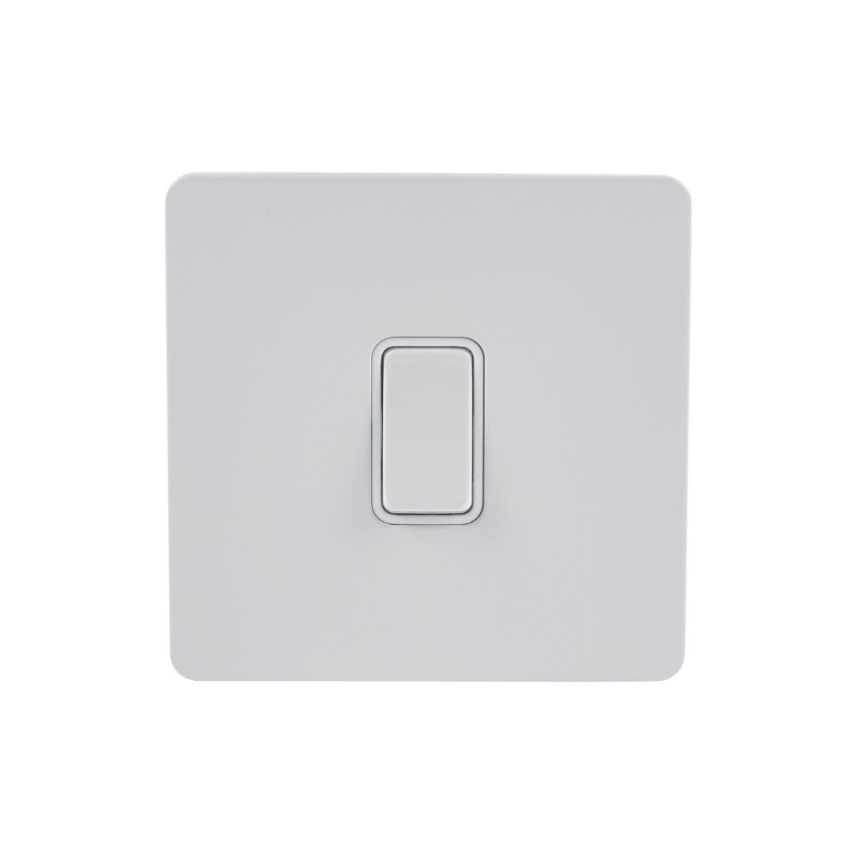 Ultimate Screwless flat plate - rocker plate switch - 1 gang - painted white