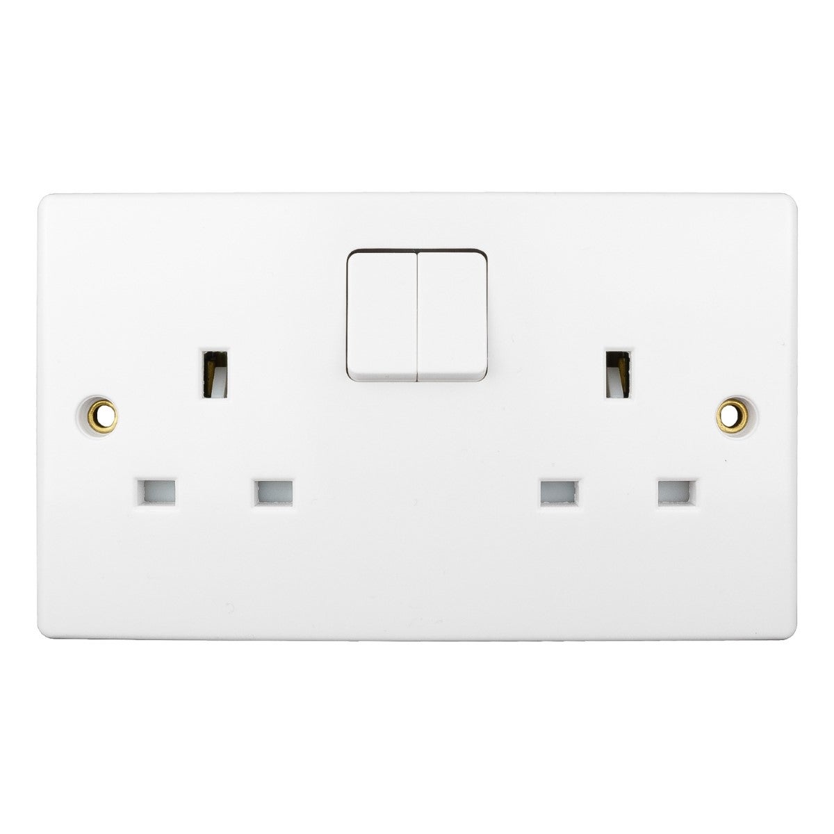 Ultimate Slimline - switched socket - 2 gangs - white