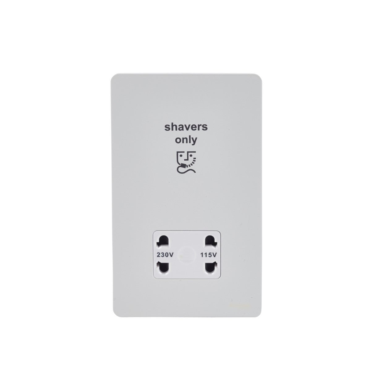 Ultimate Screwless flat plate - shaver socket - white metal/white